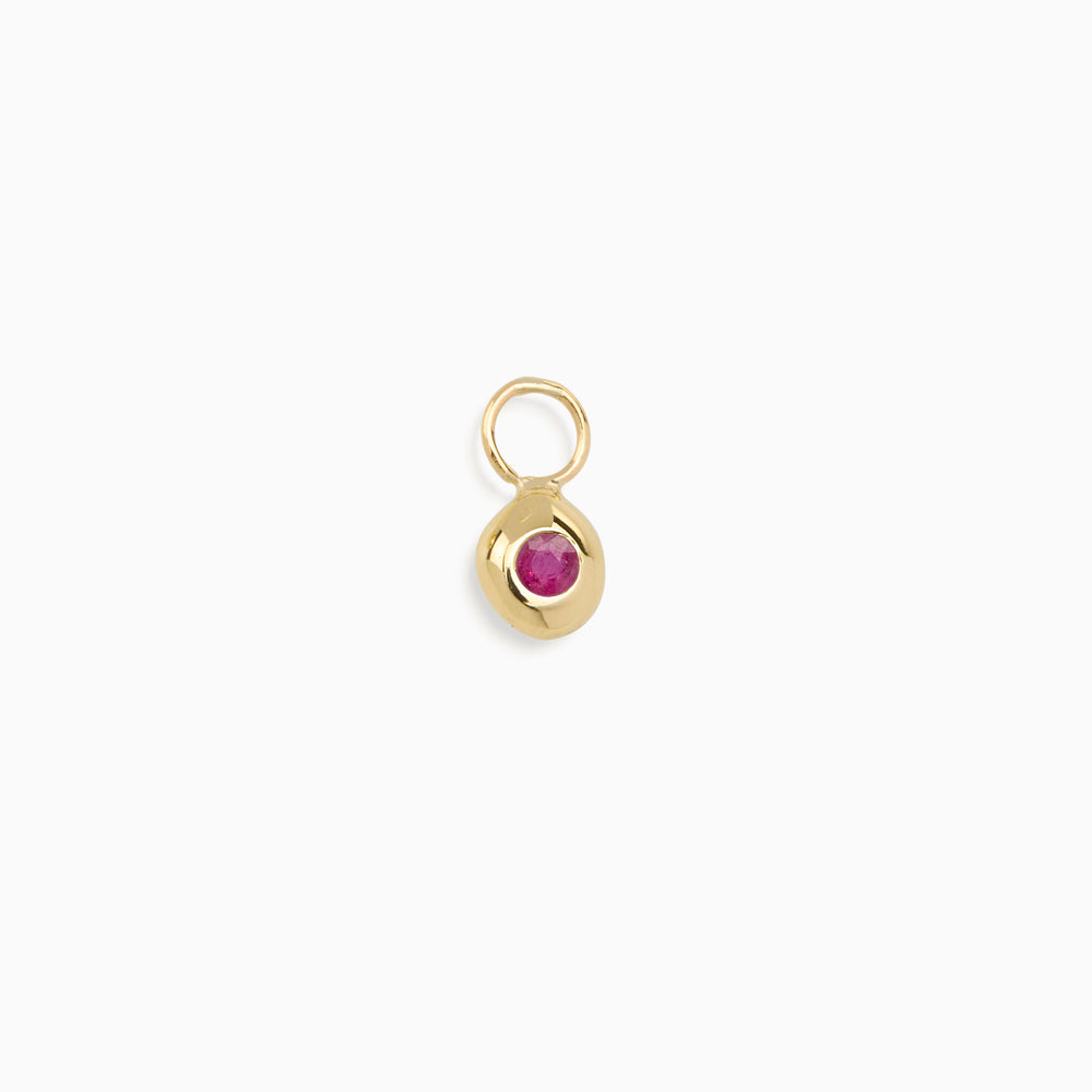 Tiny Birthstone Earring Charm | Yellow Gold