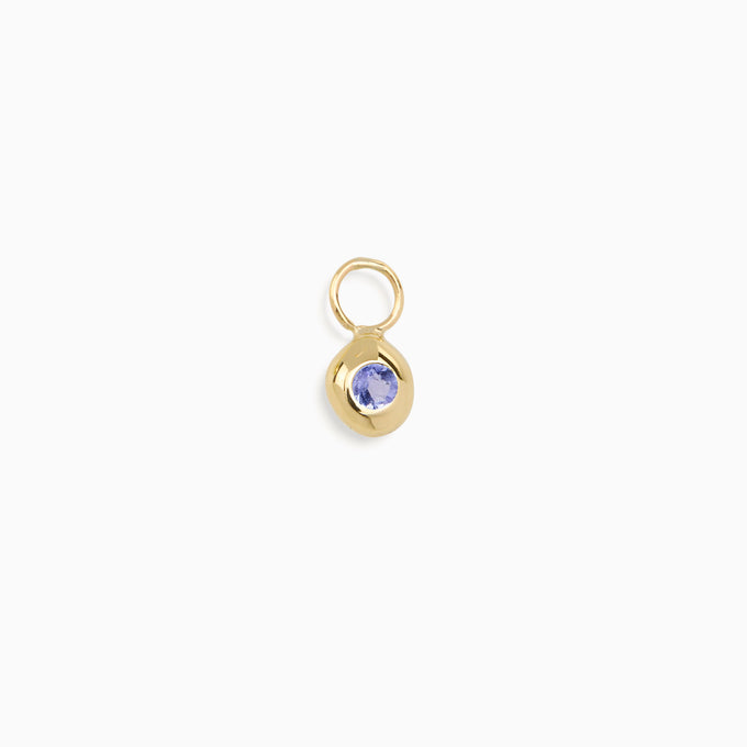 Tiny Birthstone Earring Charm | Yellow Gold