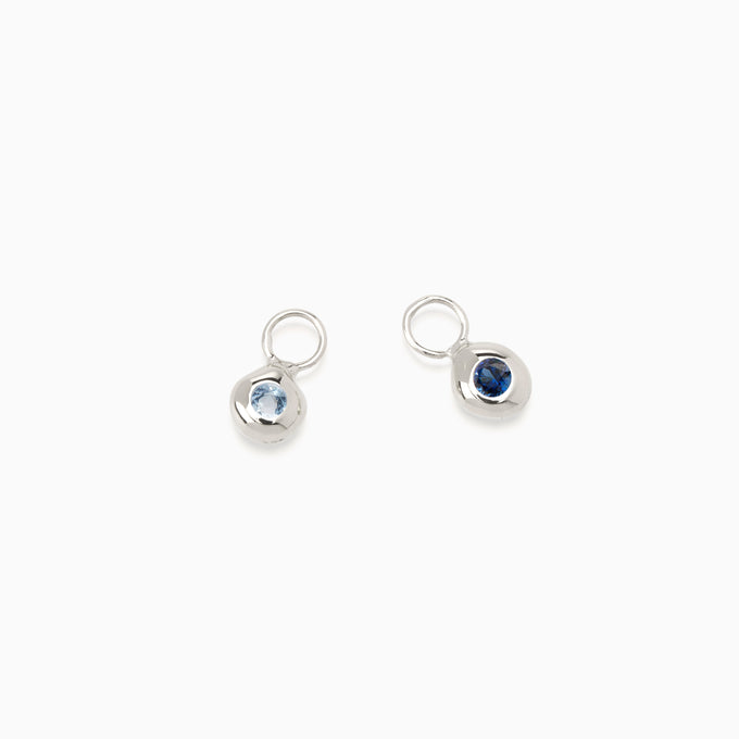 Tiny Birthstone Earring Charm | Silver