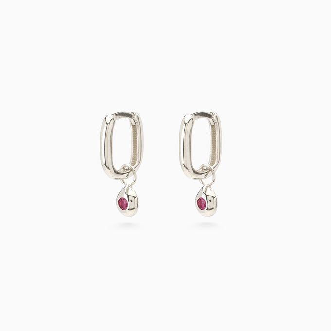 Tiny Birthstone Earring Charm | Silver