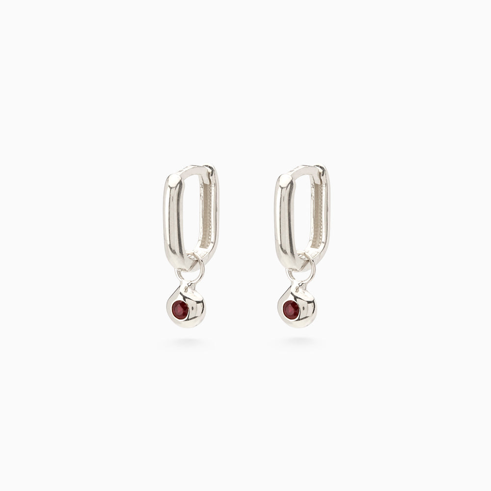 Tiny Birthstone Earring Charm | Silver