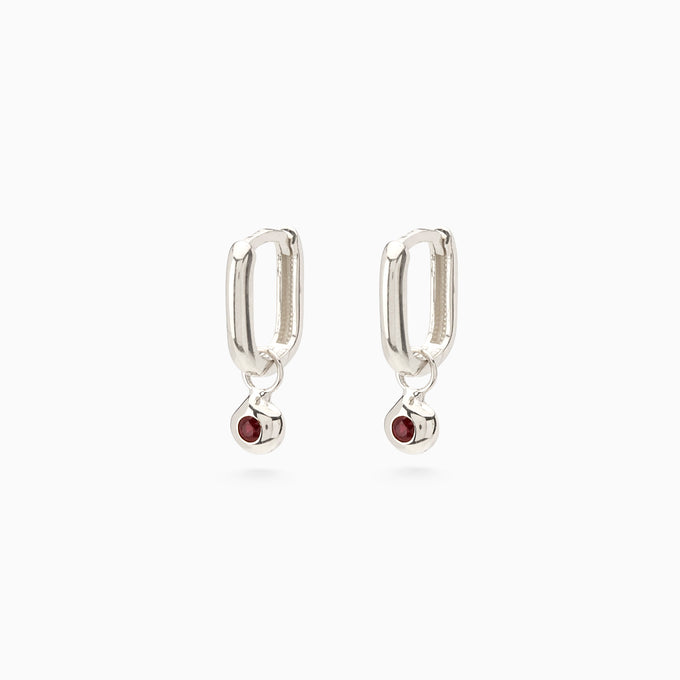 Tiny Birthstone Earring Charm | Silver