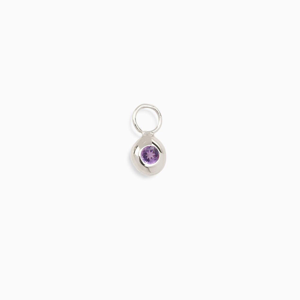Tiny Birthstone Earring Charm | Silver
