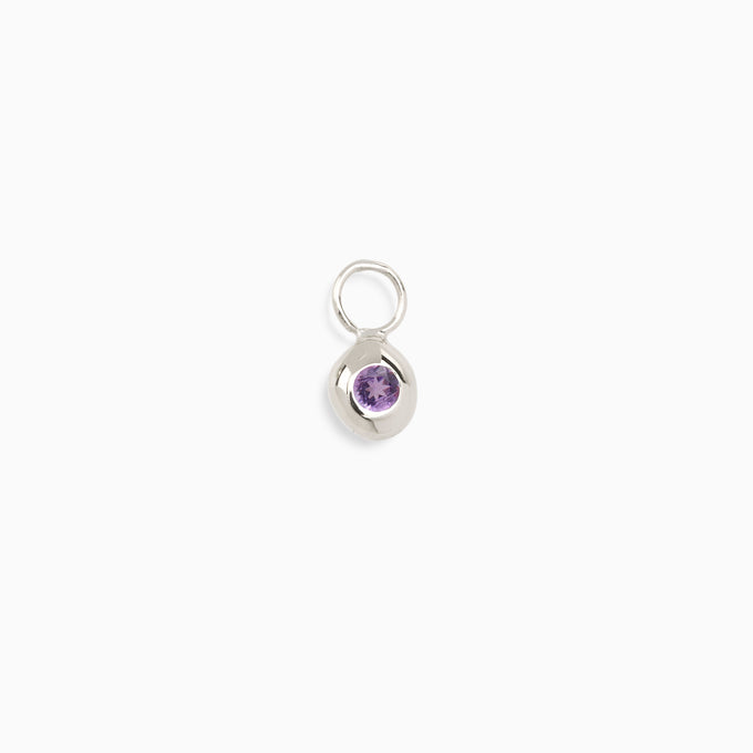 Tiny Birthstone Earring Charm | Silver