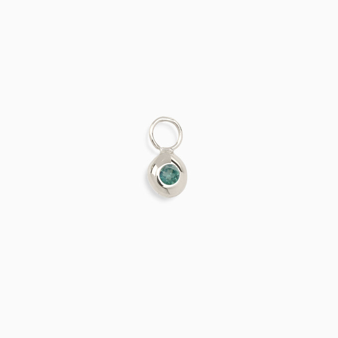 Tiny Birthstone Earring Charm | Silver
