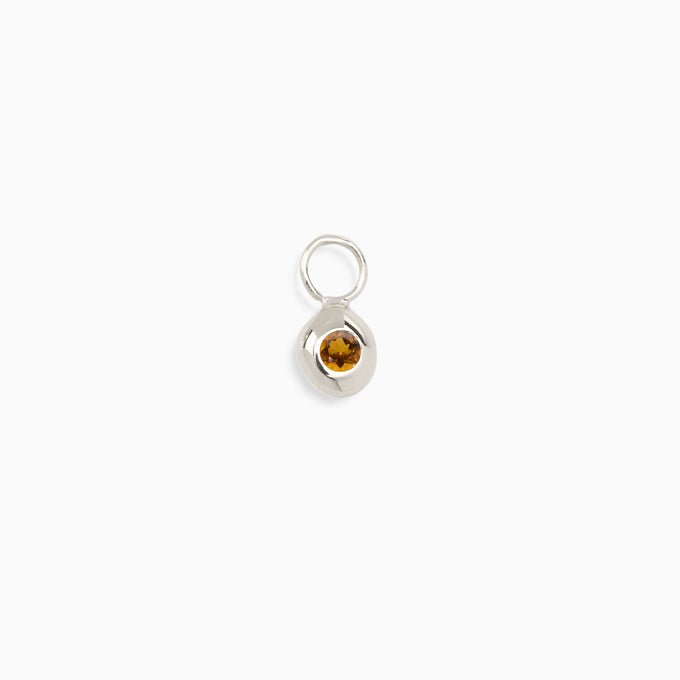 Tiny Birthstone Earring Charm | Silver