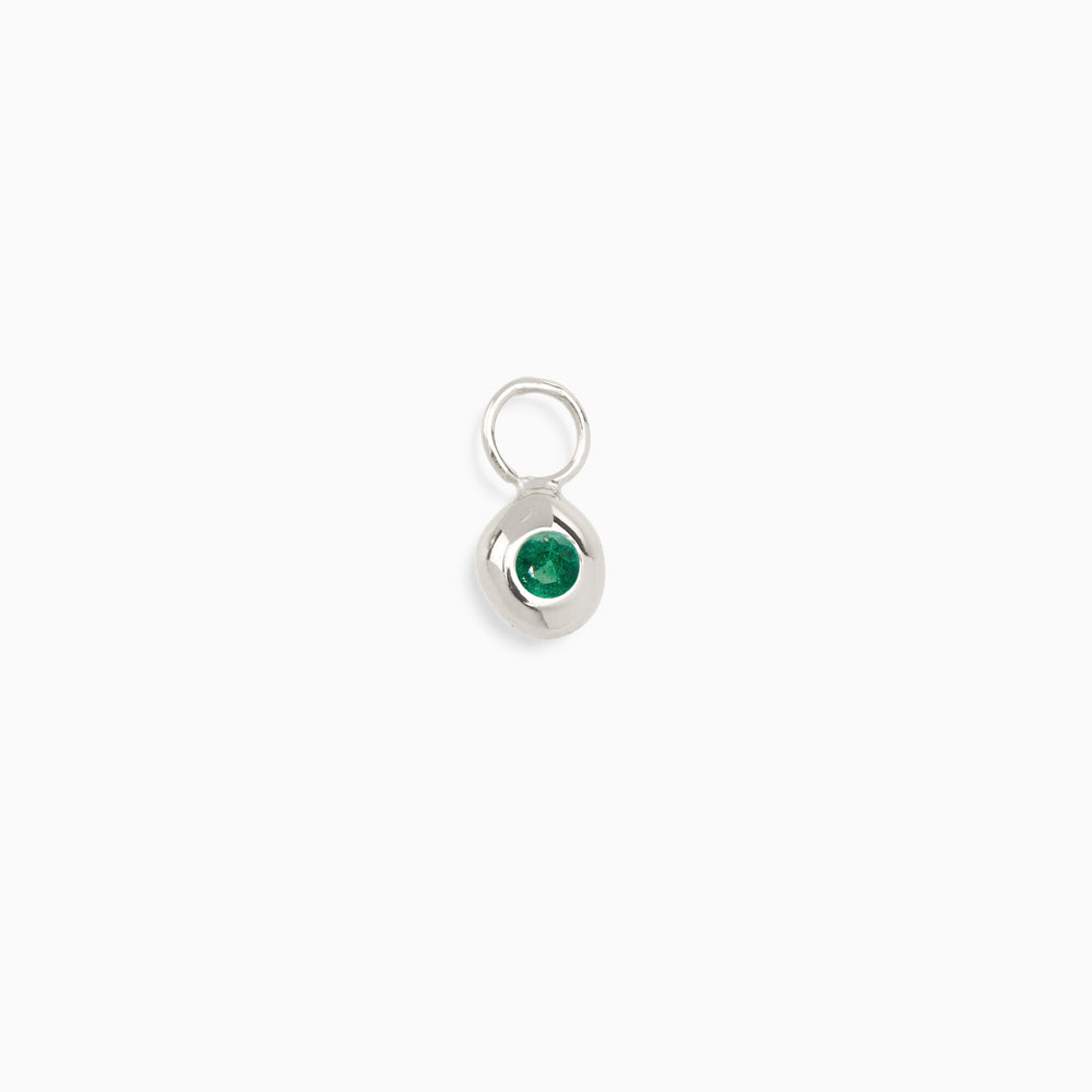 Tiny Birthstone Earring Charm | Silver