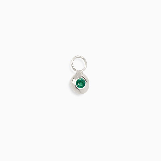 Tiny Birthstone Earring Charm | Silver