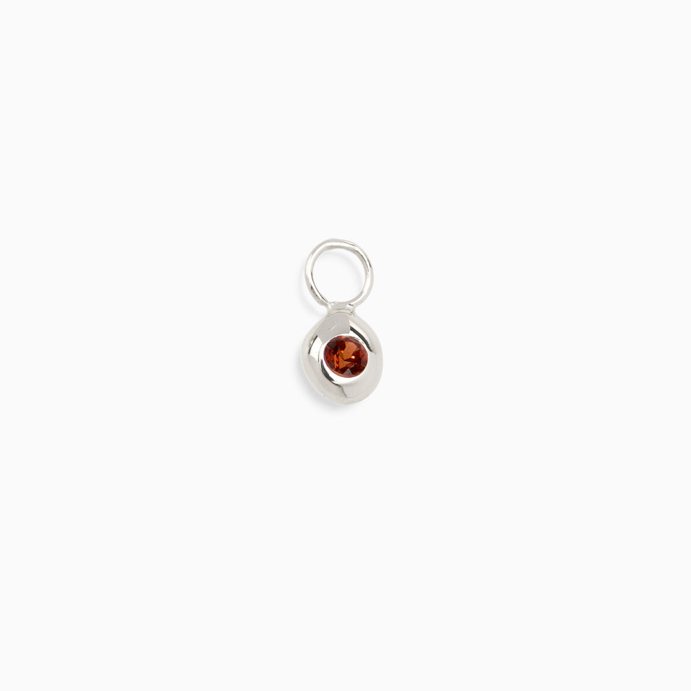 Tiny Birthstone Earring Charm | Silver
