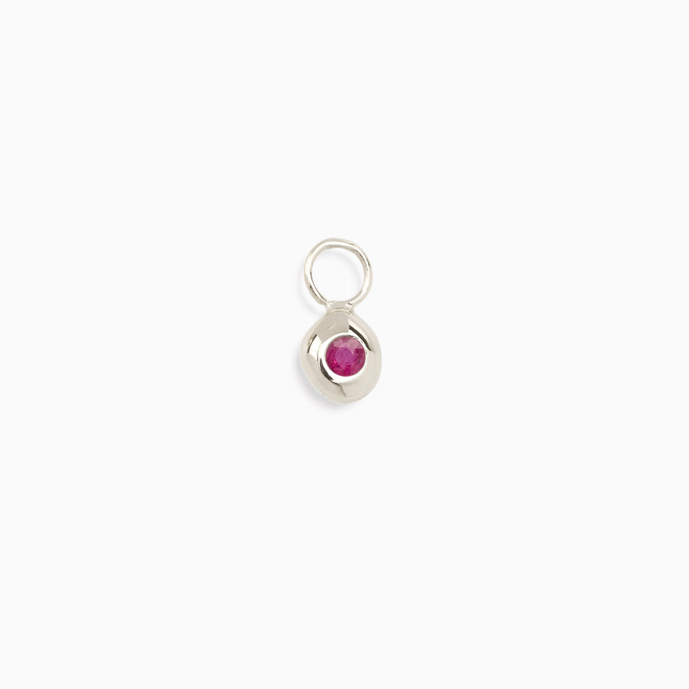 Tiny Birthstone Earring Charm | Silver