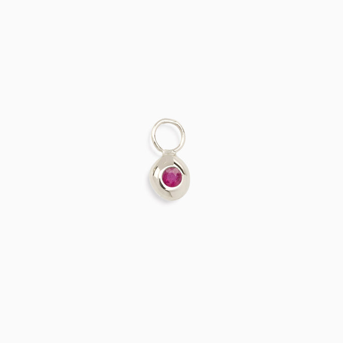 Tiny Birthstone Earring Charm | Silver