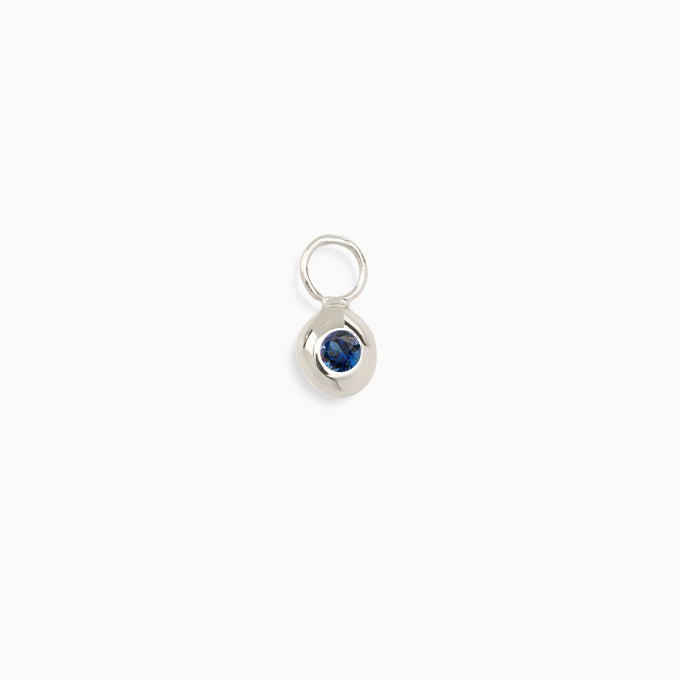 Tiny Birthstone Earring Charm | Silver