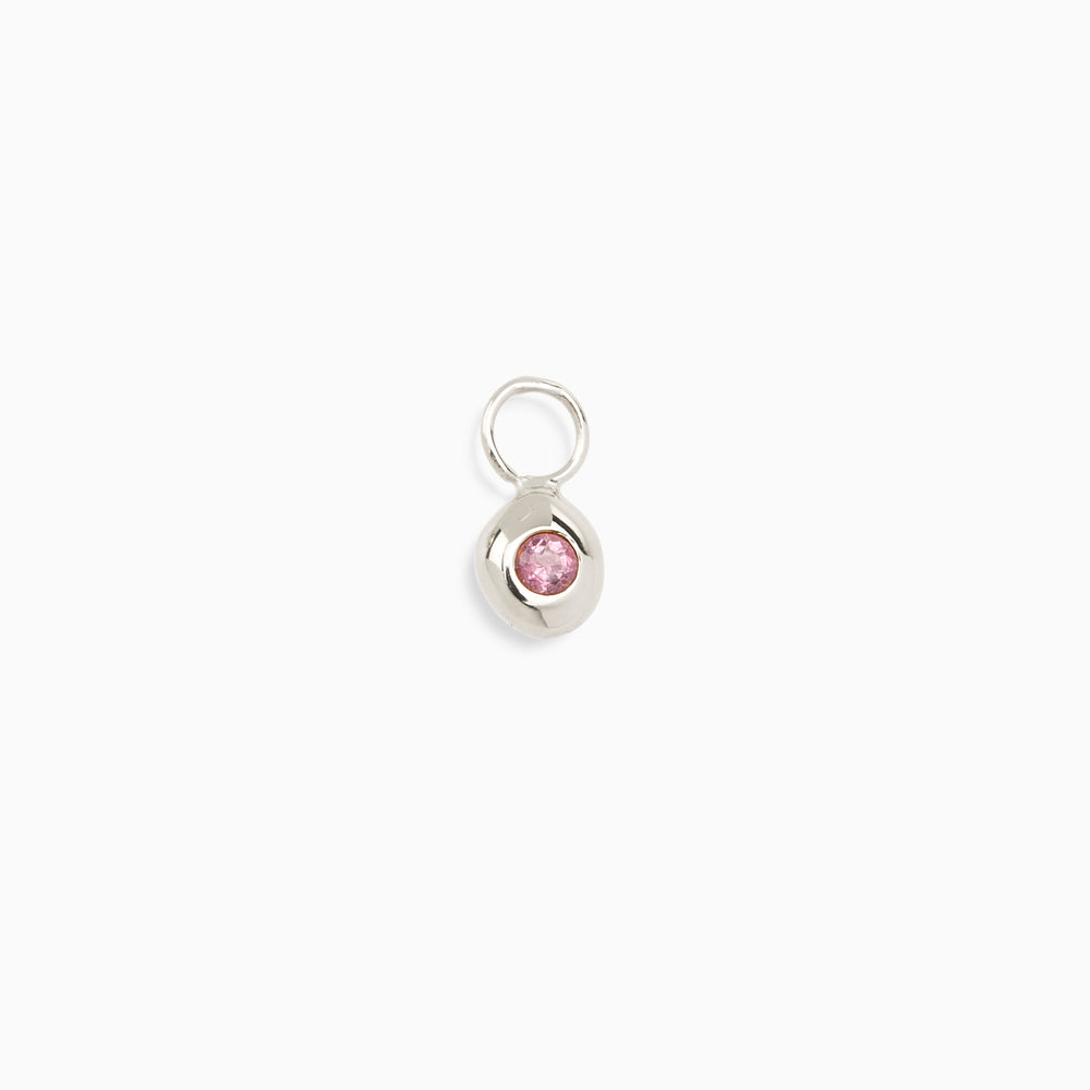 Tiny Birthstone Earring Charm | Silver