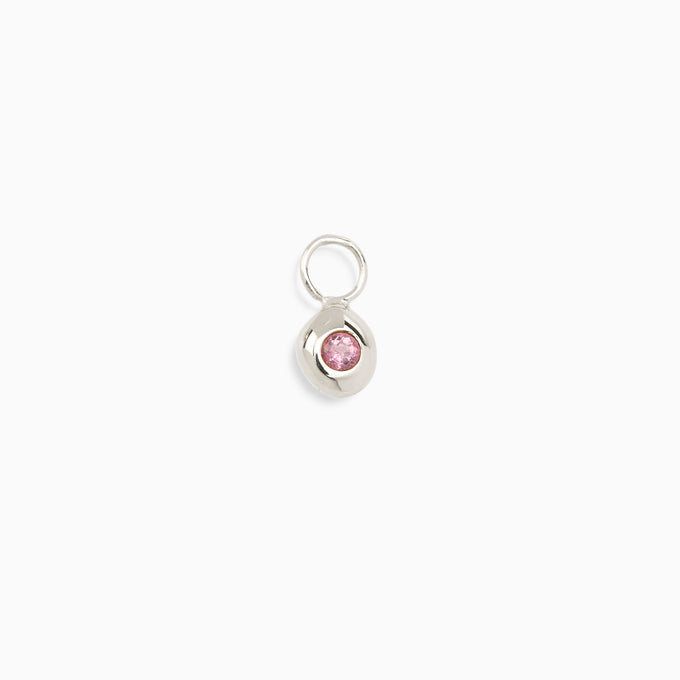 Tiny Birthstone Earring Charm | Silver