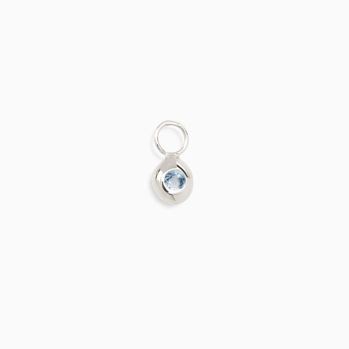Tiny Birthstone Earring Charm | Silver