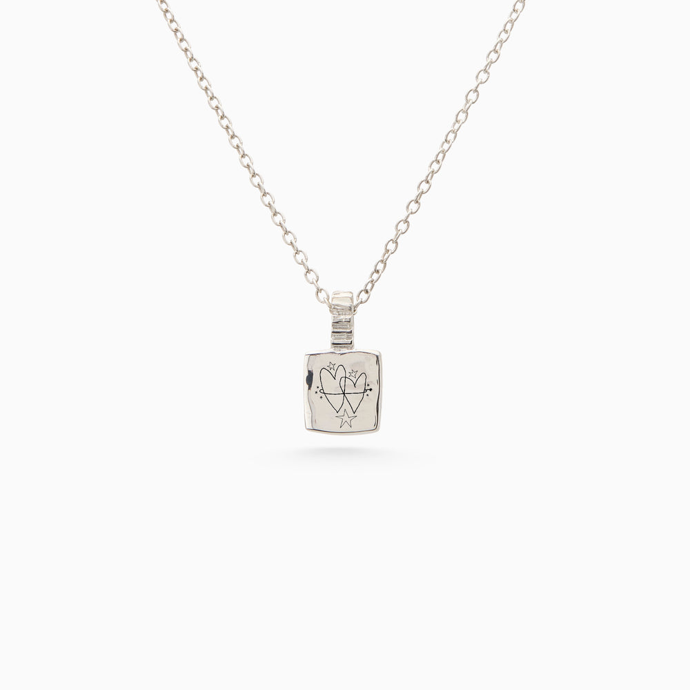 Engraved Slate Pendant | Silver