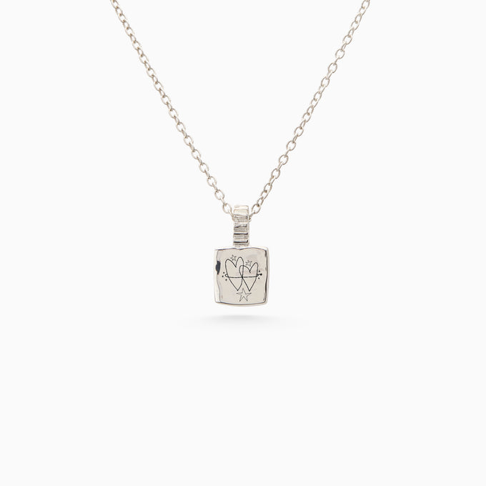 Engraved Slate Pendant | Silver