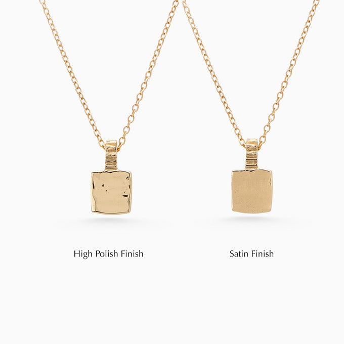 Mini Custom Slate Pendant (Stones & Engraving) | Yellow Gold
