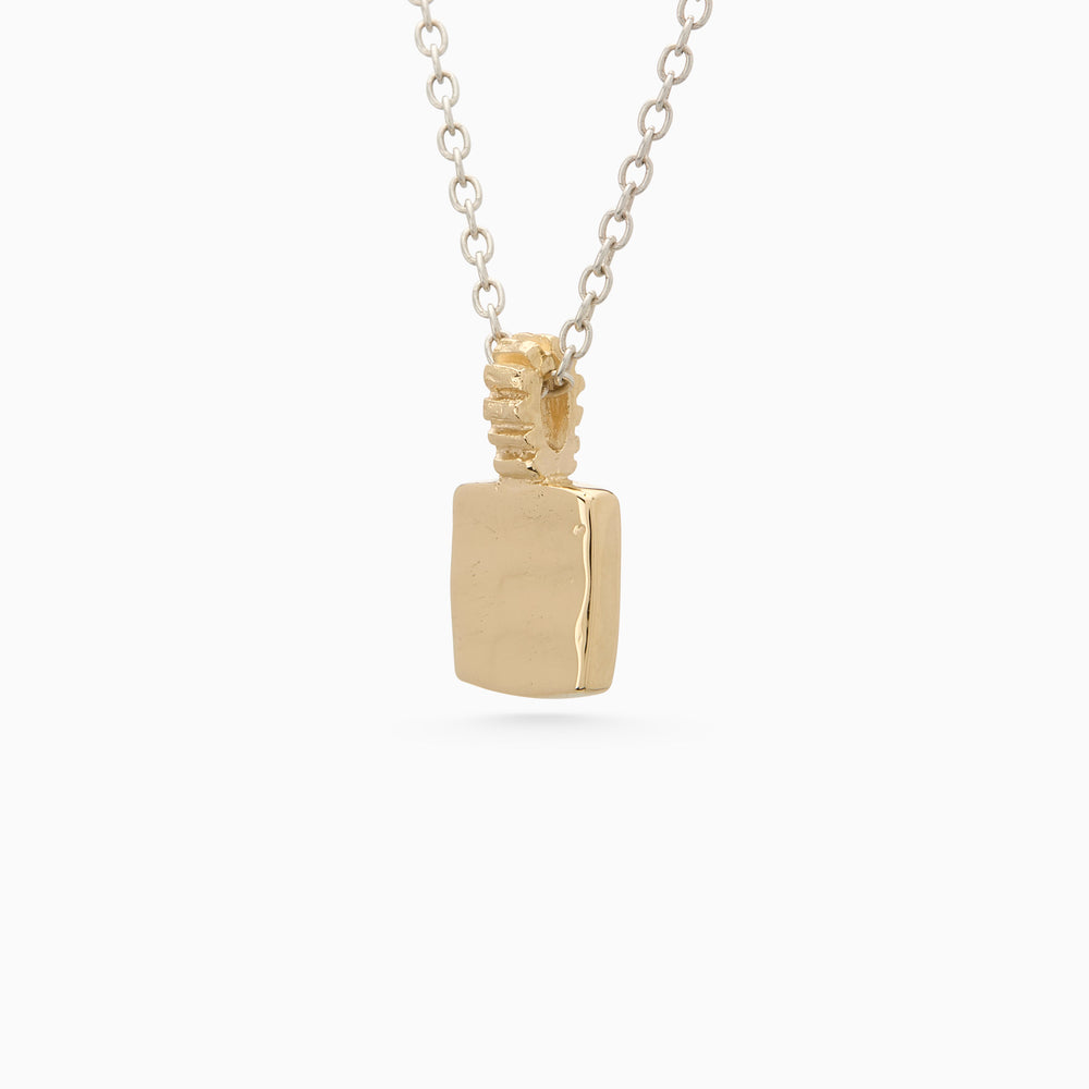 Engraved Slate Pendant | Yellow Gold