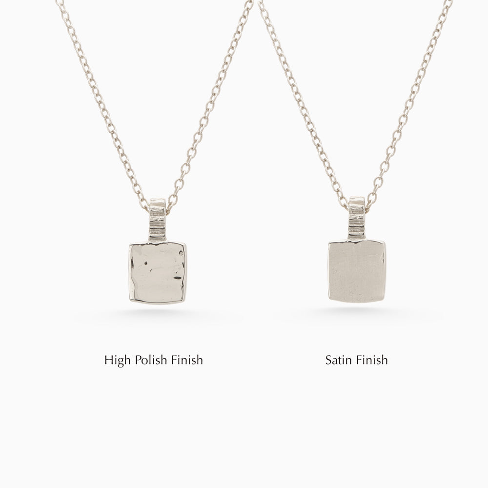 Mini Custom Slate Pendant (Stones & Engraving) | Silver