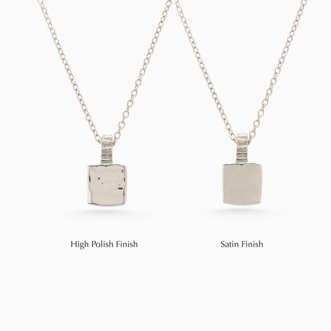 Mini Custom Slate Pendant (Stones & Engraving) | Silver