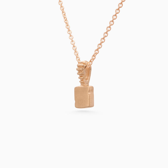 Custom X-Mini Slate Pendant (Stones & Engraving) | Rose Gold