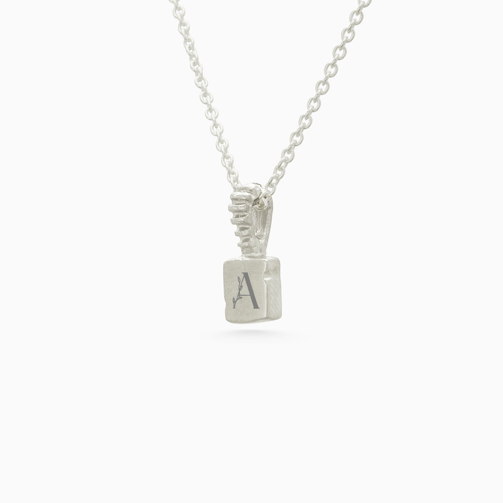 Engraved Slate Pendant | Silver
