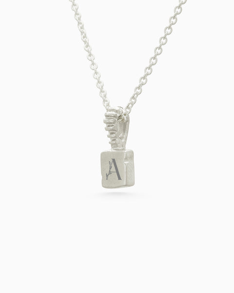Engraved Slate Pendant | Silver