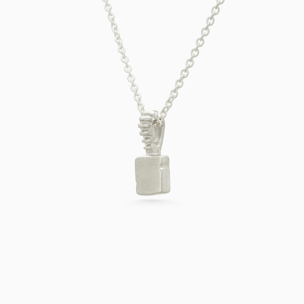 Custom X-Mini Slate Pendant (Stones & Engraving) | Silver