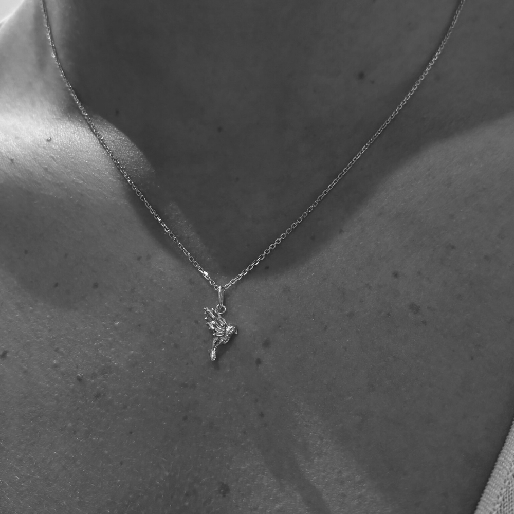 Birthstone Bluebird Pendant | Silver