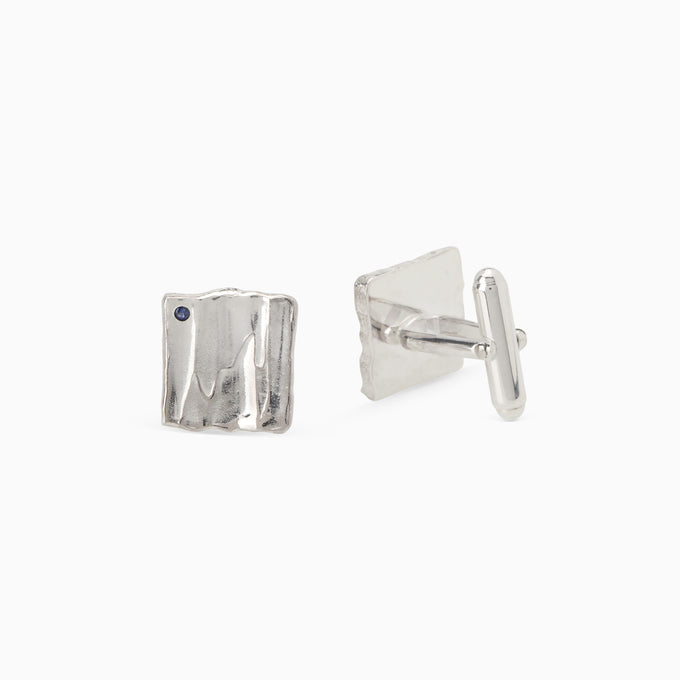 Veil Stone Cufflinks | Silver