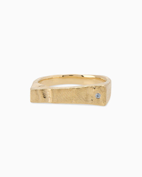Veil Stone Ring | Solid Yellow Gold