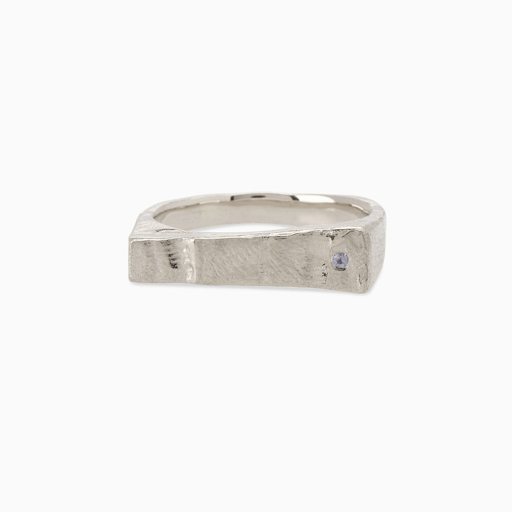 Veil Stone Ring | Solid White Gold