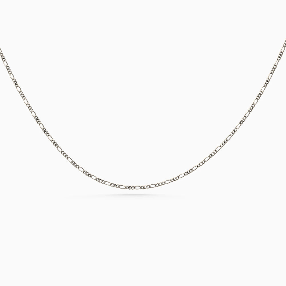 Figaro Chain Necklace | White Gold
