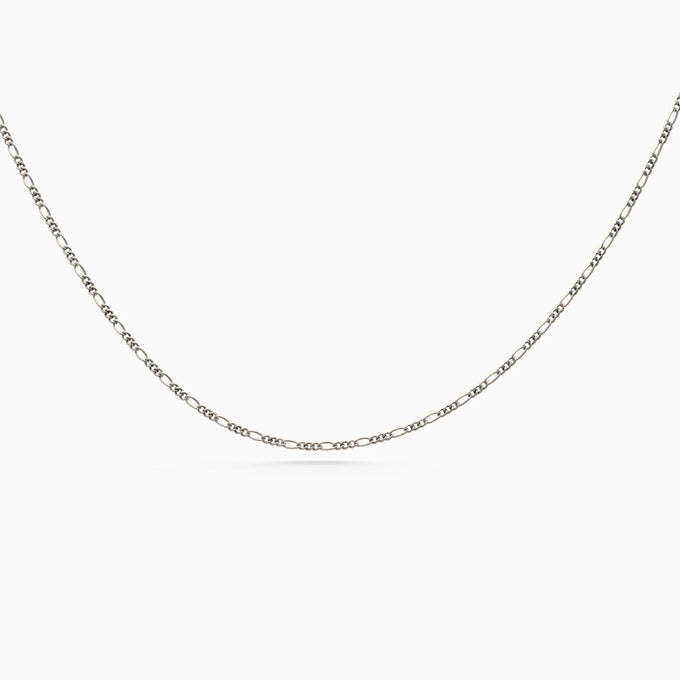 Figaro Chain Necklace | White Gold