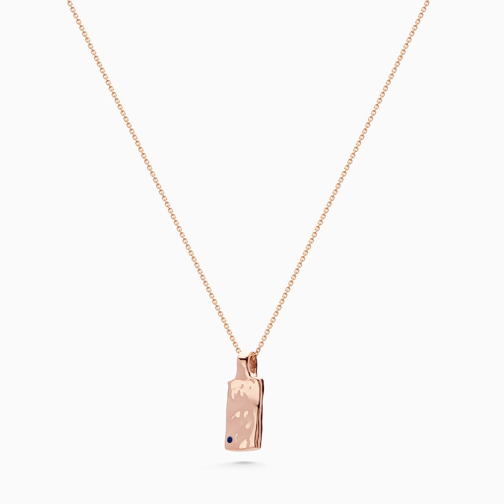 Organic Birthstone Tag Wide | Rose Gold