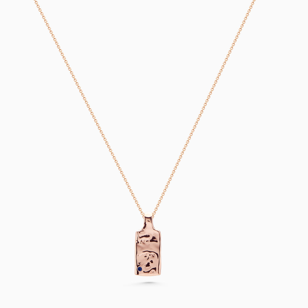 Organic Birthstone Tag Wide | Rose Gold