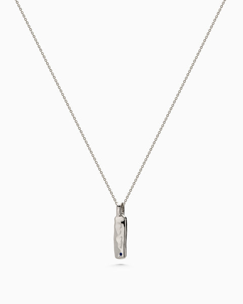 Organic Birthstone Tag Narrow | White Gold