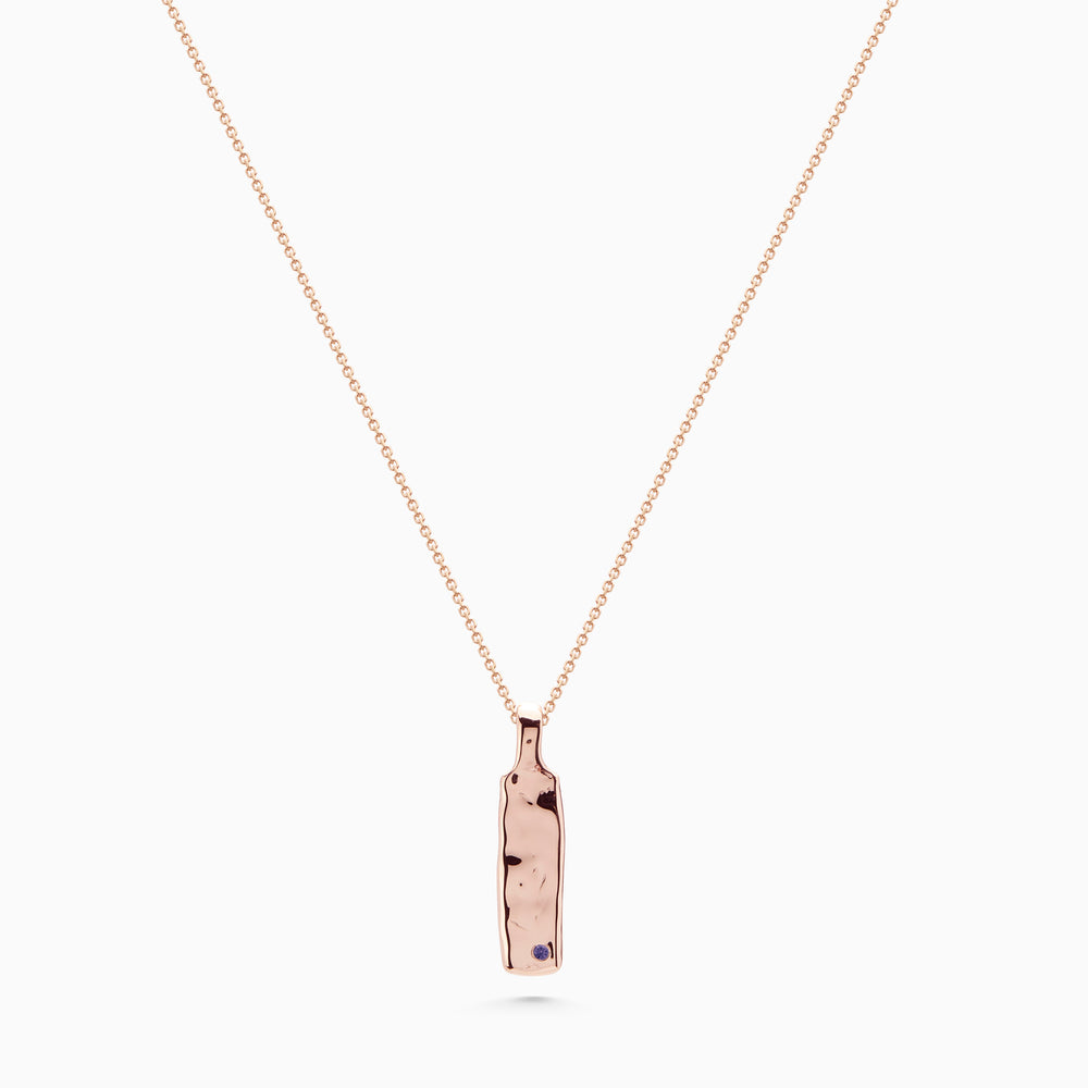 Organic Birthstone Tag Narrow | Rose Gold