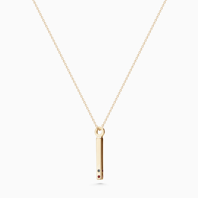 Square Drop Birthstone Pendant | Yellow Gold