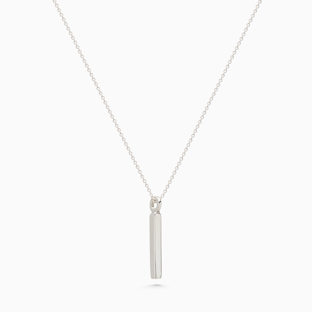 Custom Square Drop Pendant | Silver