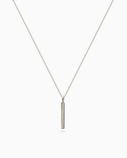 Custom Square Drop Pendant | White Gold