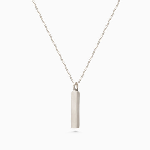 Custom Square Drop Pendant | Silver