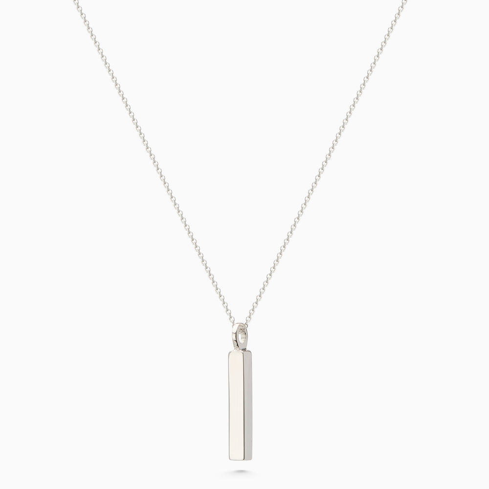 Custom Square Drop Pendant | Silver