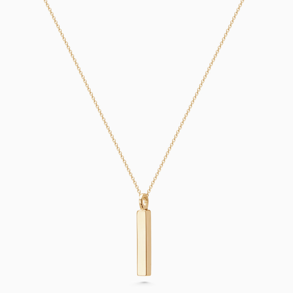 Custom Square Drop Pendant | Yellow Gold