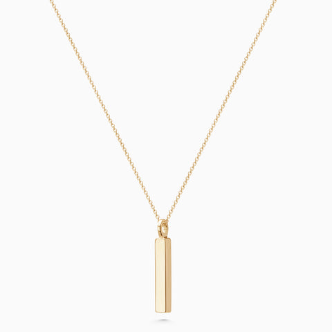 Custom Square Drop Pendant | Yellow Gold