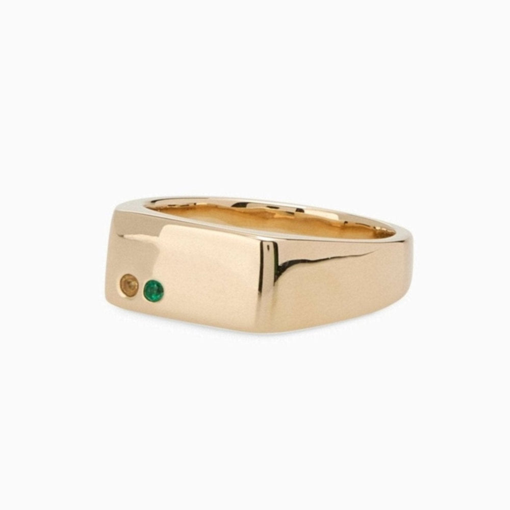 Rectangle Stone Signet Ring | Yellow Gold