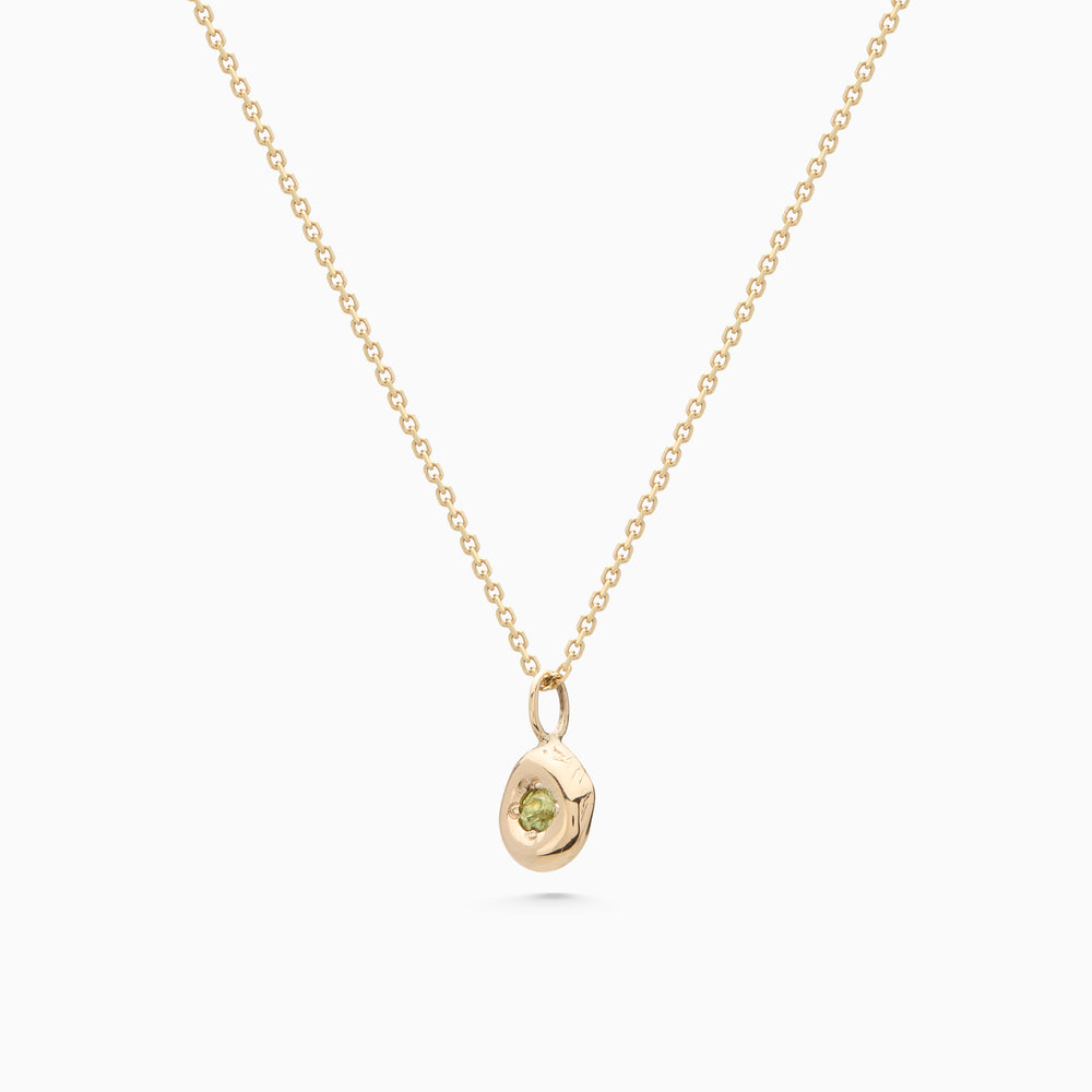 Pebble Stone Drop Pendant | Yellow Gold