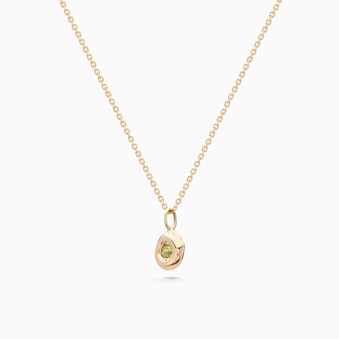 Pebble Stone Drop Pendant | Yellow Gold