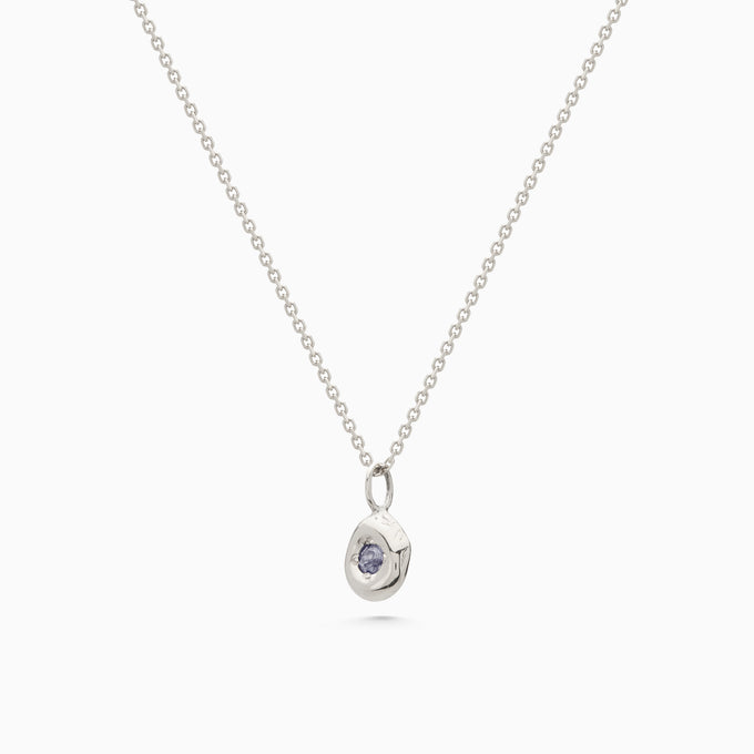 Pebble Stone Drop Pendant | Silver